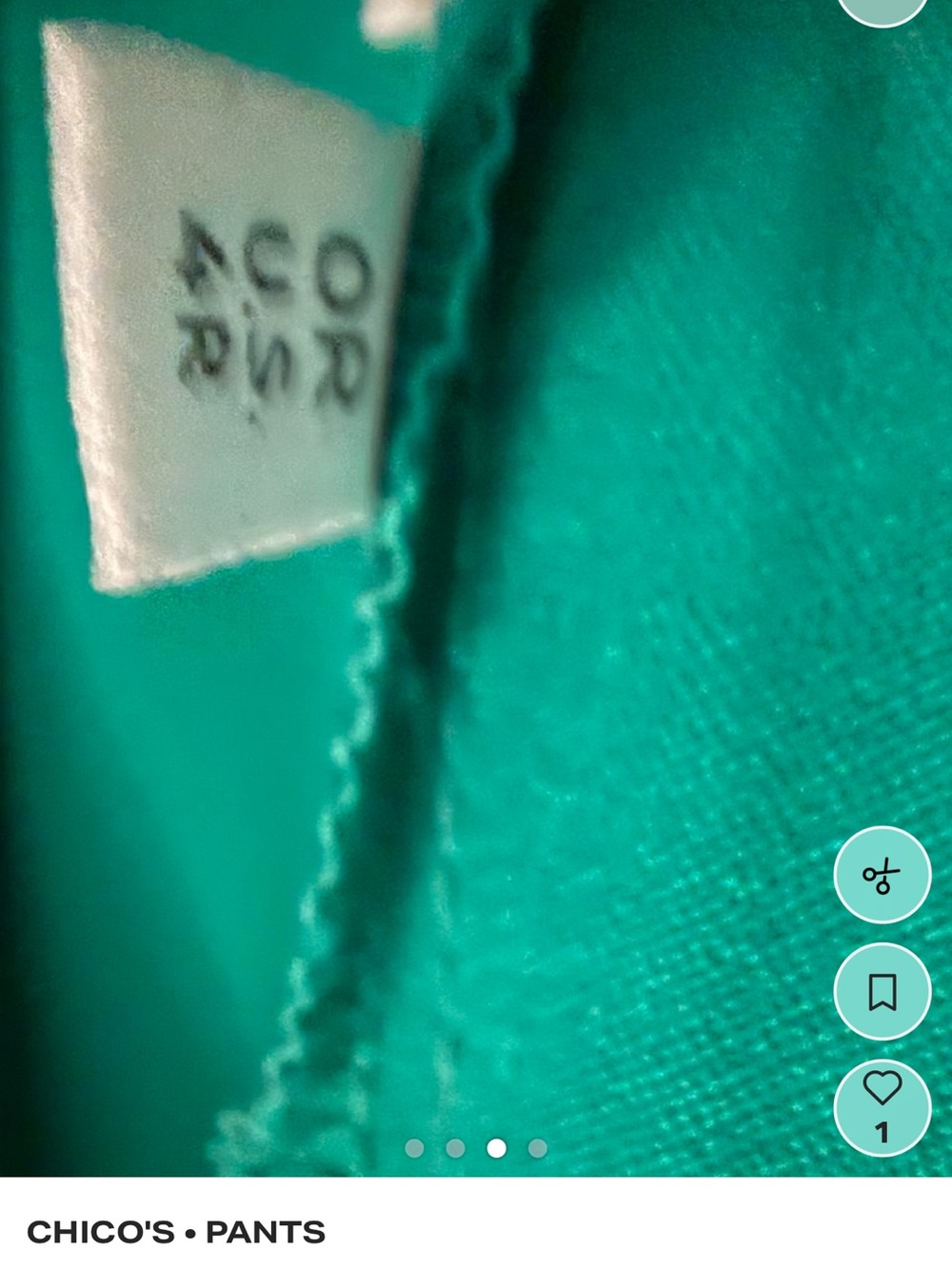 Chico's Teal Green Trousers - Picture 4 of 4